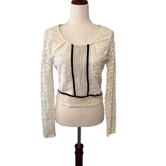 Charlotte Russe Tops - Vintage Y2K Lacey Top Women Large Feminine Ivory Coquette Bridgerton USA Made
